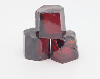 Garnet Cubic Zirconia Faceting Rough for Gem Cutting - Various Sizes