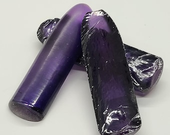 Dark Purple Kunzite #61 Lab Created Corundum Sapphire Faceting Rough for Gem Cutting - Various Sizes - Split Boule