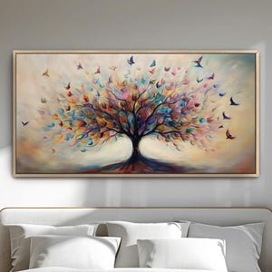 Yggdrasil Tree Canvas Print, Abstract Wall Art, Colorful Nature Wall Art, Inspirational Art, Norse Mythology Symbol, Tree of Life Decor