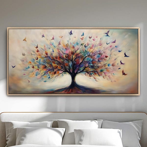 Yggdrasil Tree Canvas Print, Abstract Wall Art, Colorful Nature Wall Art, Inspirational Art, Norse Mythology Symbol, Tree of Life Decor