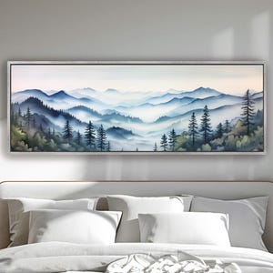 Blue Ridge Mountains National Park Landscape Wall Art, Panoramic Mountain Forest Print, North Carolina Nature Art, Appalachian Highlands Art