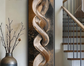 Tall Modern Abstract Canvas Wall Art - Long Vertical Contemporary Wall Print