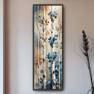 Long Narrow Wall Art, Tall Narrow wall art, Birch Tree Wall art, Long Vertical Art, Tall and Thin Canvas wall art, Vertical Art Entryway