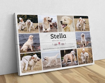 Custom Pet Loss Canvas, Pet Passing Away Gift, Pet Memorial With Photo Collage, Dog Condolence Gift, Personalized Pet Loss Gifts