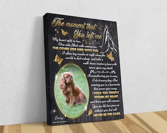 Custom Photo Pet Memorial Canvas, Pet Loss Frame Portrait, Dog Loss Canvas, Cat Passing Gift, Dog Bereavement Frame, Dog Condolence Gift