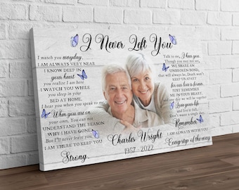 Sympathy Gift Loss Husband, Personalized Memorial Canvas, Custom Photo Memorial Canvas, Heaven Canvas Art, Canvas Condolence Gift