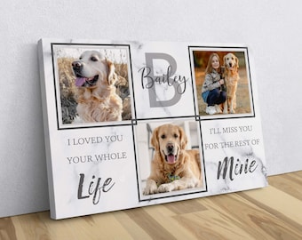Memorial Canvas Dog, Pet Memorial Photo Collage, Dog Condolence Gift, Dog Sympathy Gift, Dog Passing Away Gift, Pet Loss Photo Canvas