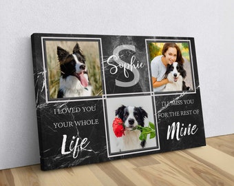 Memorial Canvas Dog, Pet Memorial Photo Collage, Dog Condolence Gift, Dog Sympathy Gift, Dog Passing Away Gift, Pet Loss Photo Canvas