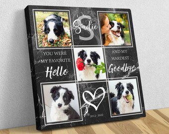 Dog Memorial Photo Collage, Dog Loss Photo Canvas, Memorial Canvas Dog, Dog Passing Away Gift, In Memory Dog Canvas, Pet Sympathy Gift