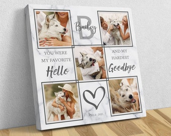 Dog Memorial Photo Collage, Pet Loss Frame Portrait, Dog Loss Photo Canvas, Cat Passing Gift, Dog Condolence Gift, Dog Bereavement Frame