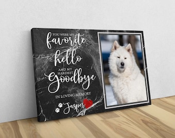Dog Loss Photo Canvas, Pet Remembrance Gift, Pet Memorial Photo, Memorial Canvas Dog, Dog Bereavement Frame, Dog Memorial Gift