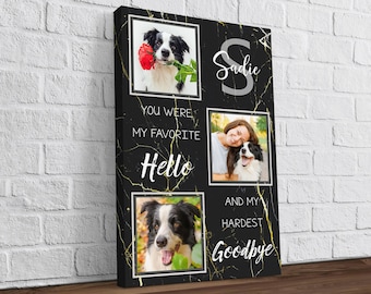 Pet Memorial Photo Collage, Custom Photo Dog Memorial Canvas, Personalized Pet Loss Gifts, Pet Loss Photo Canvas, Dog Passing Gift