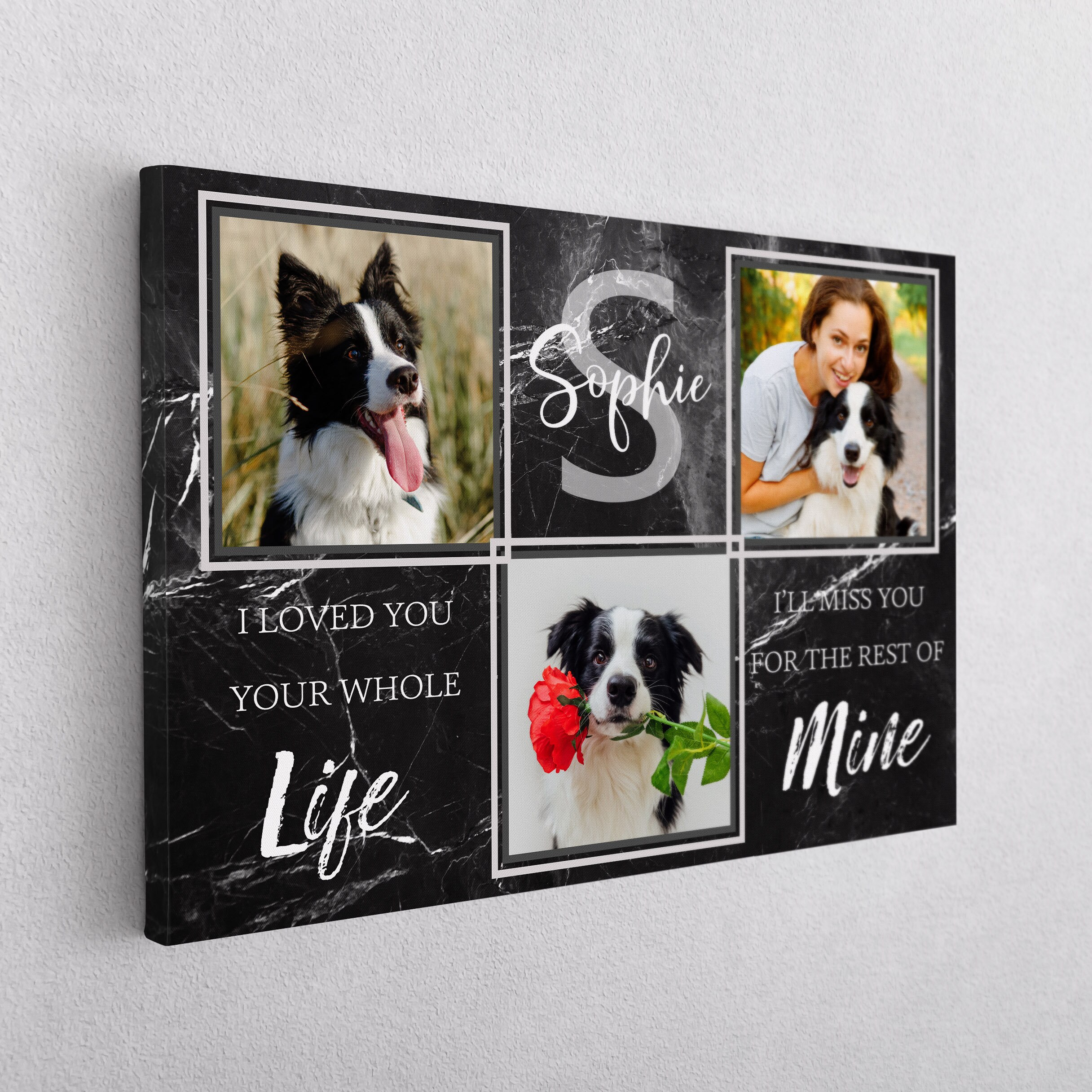 Memorial Canvas Dog Pet Memorial Photo Collage Dog Etsy