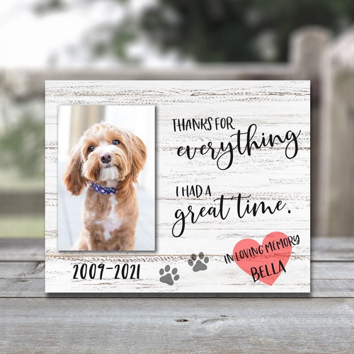 Custom Photo Dog Memorial Canvas, Dog Loss Frame Portrait, Sympathy