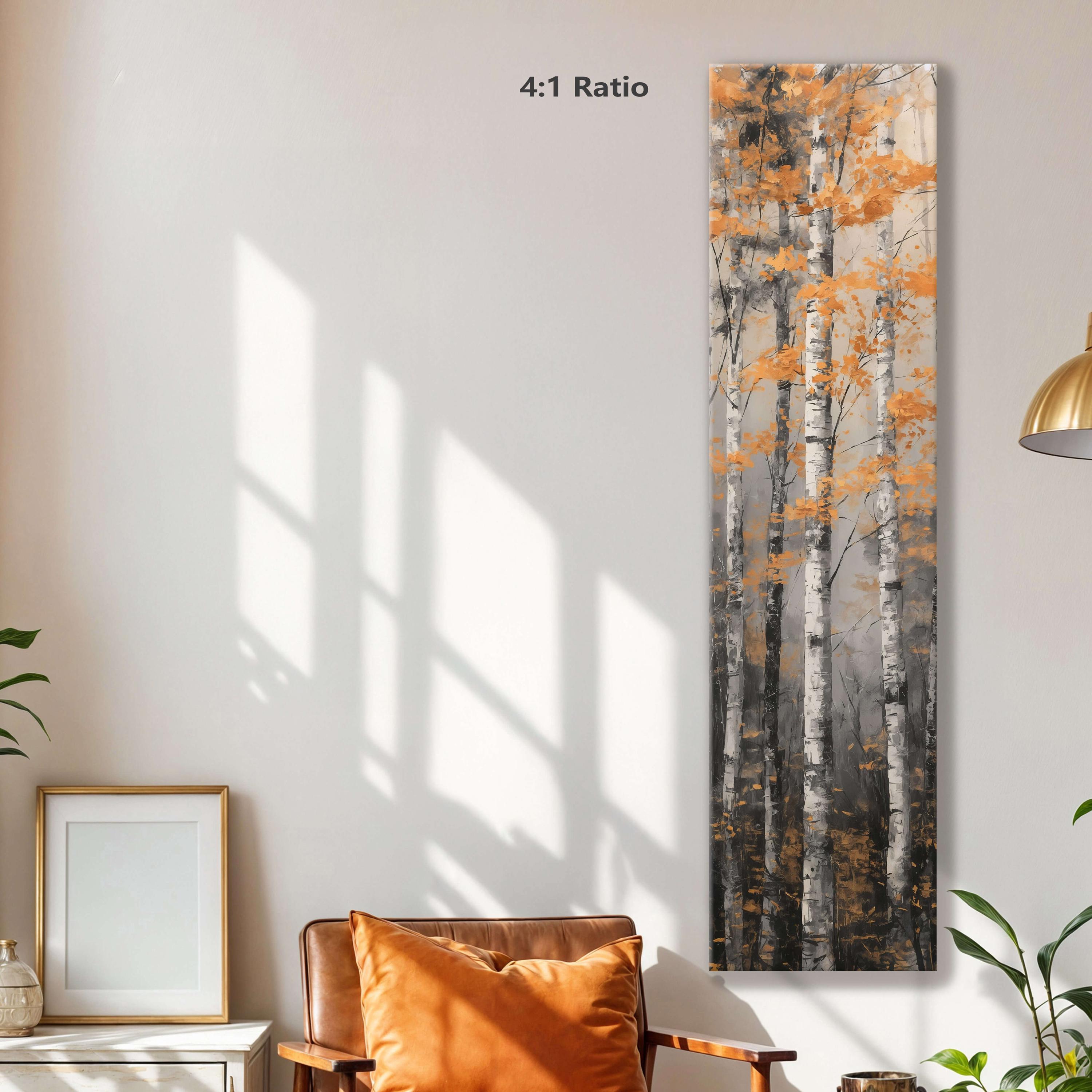 Tall Autumn Birch Trees Canvas – Modern Forest Nature Wall Art - Etsy