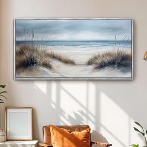 Coastal Dunes Landscape Canvas Print, Beach Wall Art Print, Neutral ...