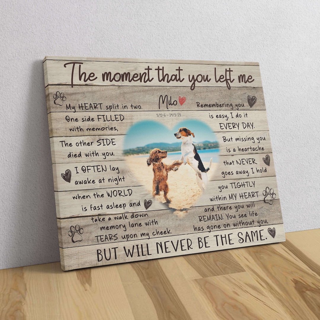 Personalized Dog Memorial Canvas  - Gift For Dog Owners - My Heart Split In Two - 9RUHCI main image 0