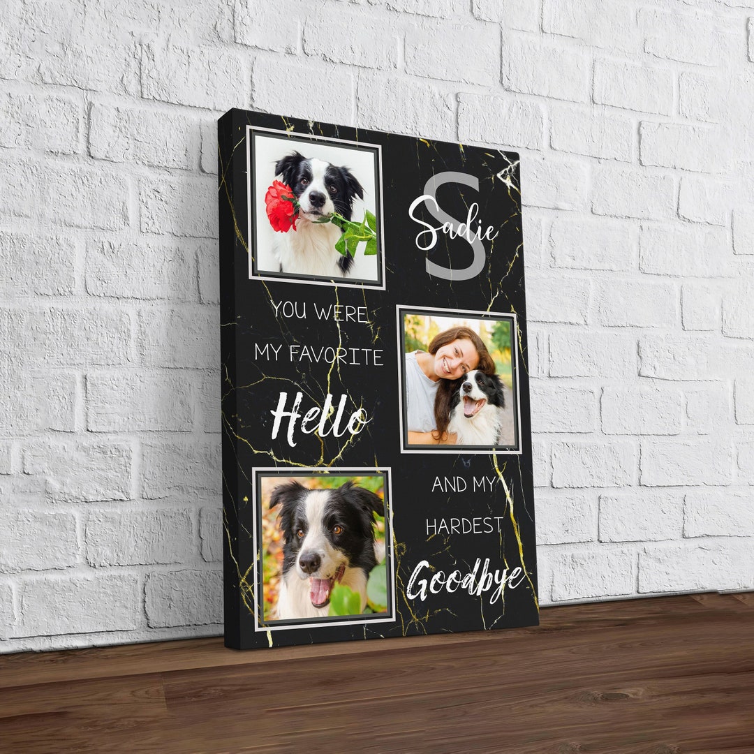 Pet Memorial Photo Collage, Custom Photo Dog Memorial Canvas, Personalized Pet Loss Gifts, Pet