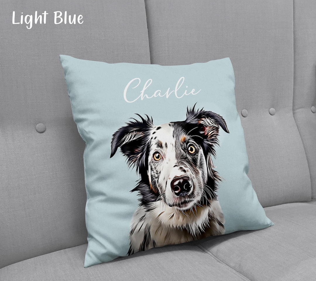 Personalized Pet Portrait Pillow Name, Pet Pillow Cases, Custom Pet