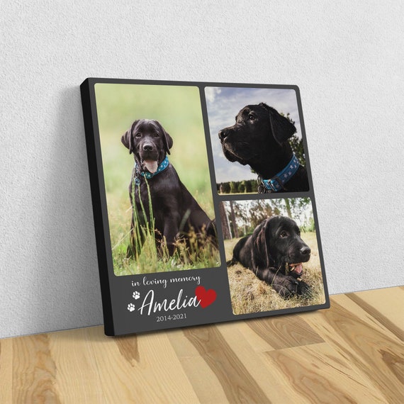 Dog Memorial Photo Collage Dog Loss Photo Canvas Pet Etsy