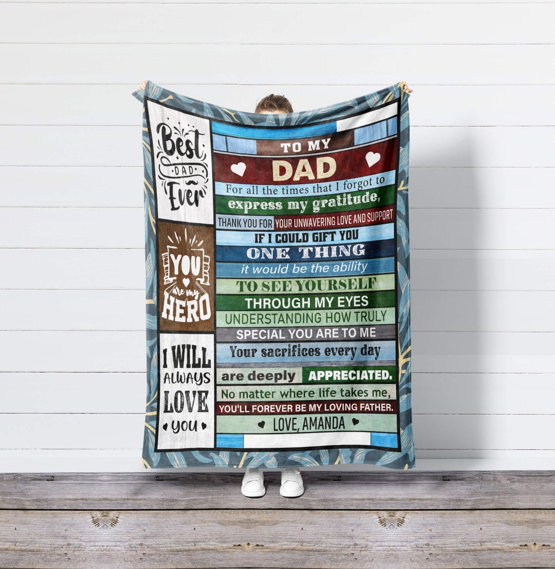 Customized Blanket for Dad Family Blanket for Dad Gift for Etsy