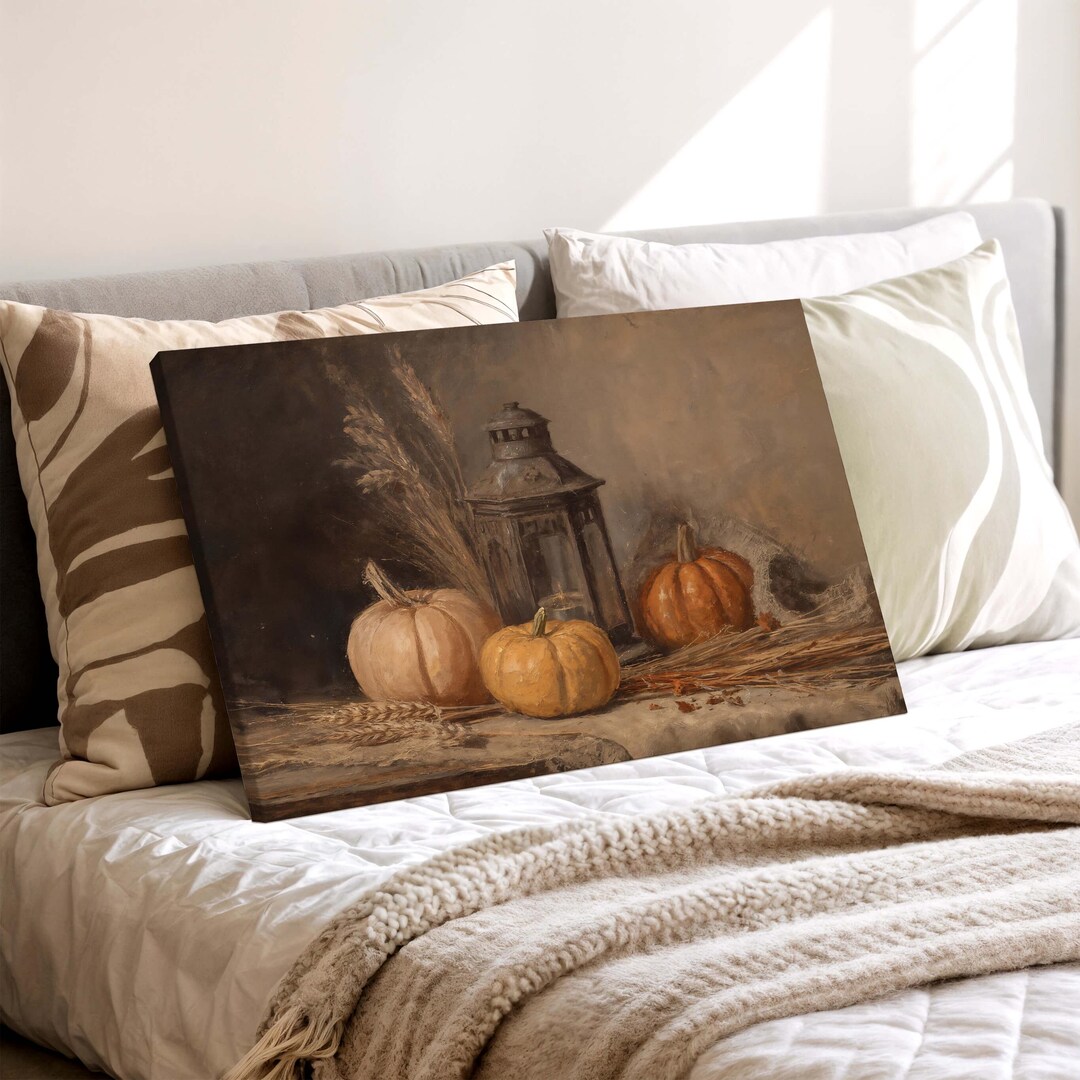 Pumpkin Still Life Farmhouse Art - Rustic Fall Harvest Wall Print - Etsy
