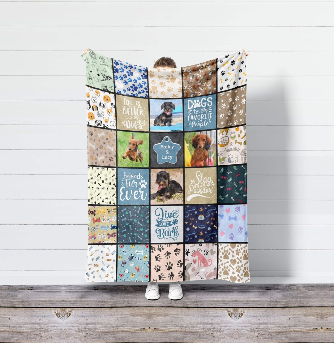 Custom Dog Photo Blanket, Personalized Dog Crate Blanket, New Dog Gift