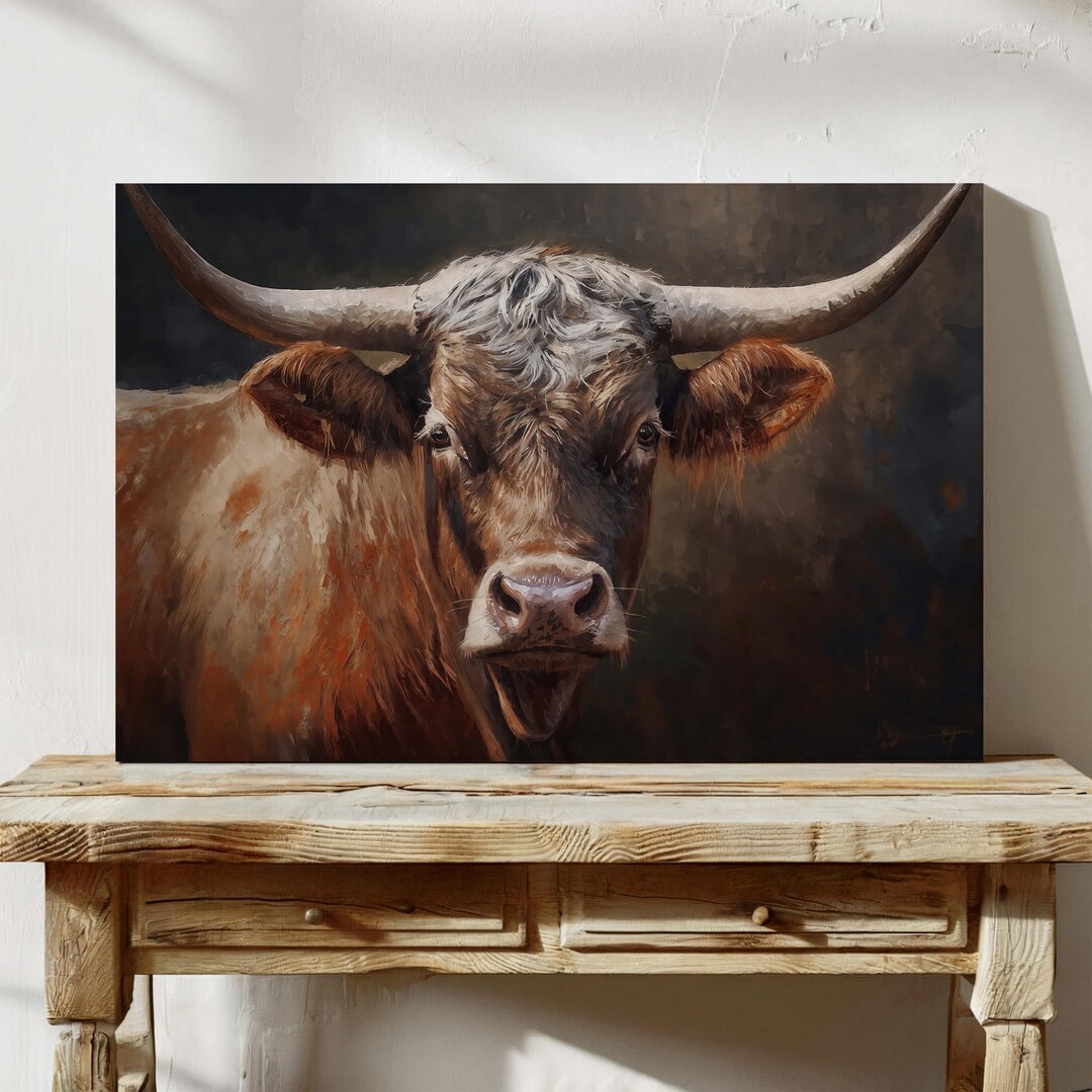 Rustic Bull Rustic Longhorn Bull Wall Art - Rustic Farmhouse Country Wall Hanging ...
