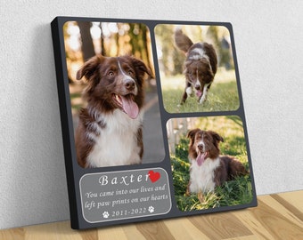 Custom Dog Memorial Photo Collage, Dog Loss Gift, Dog Picture Collage, Pet Memorial Photo, Dog Condolence Gift, Dog Loss Photo Canvas