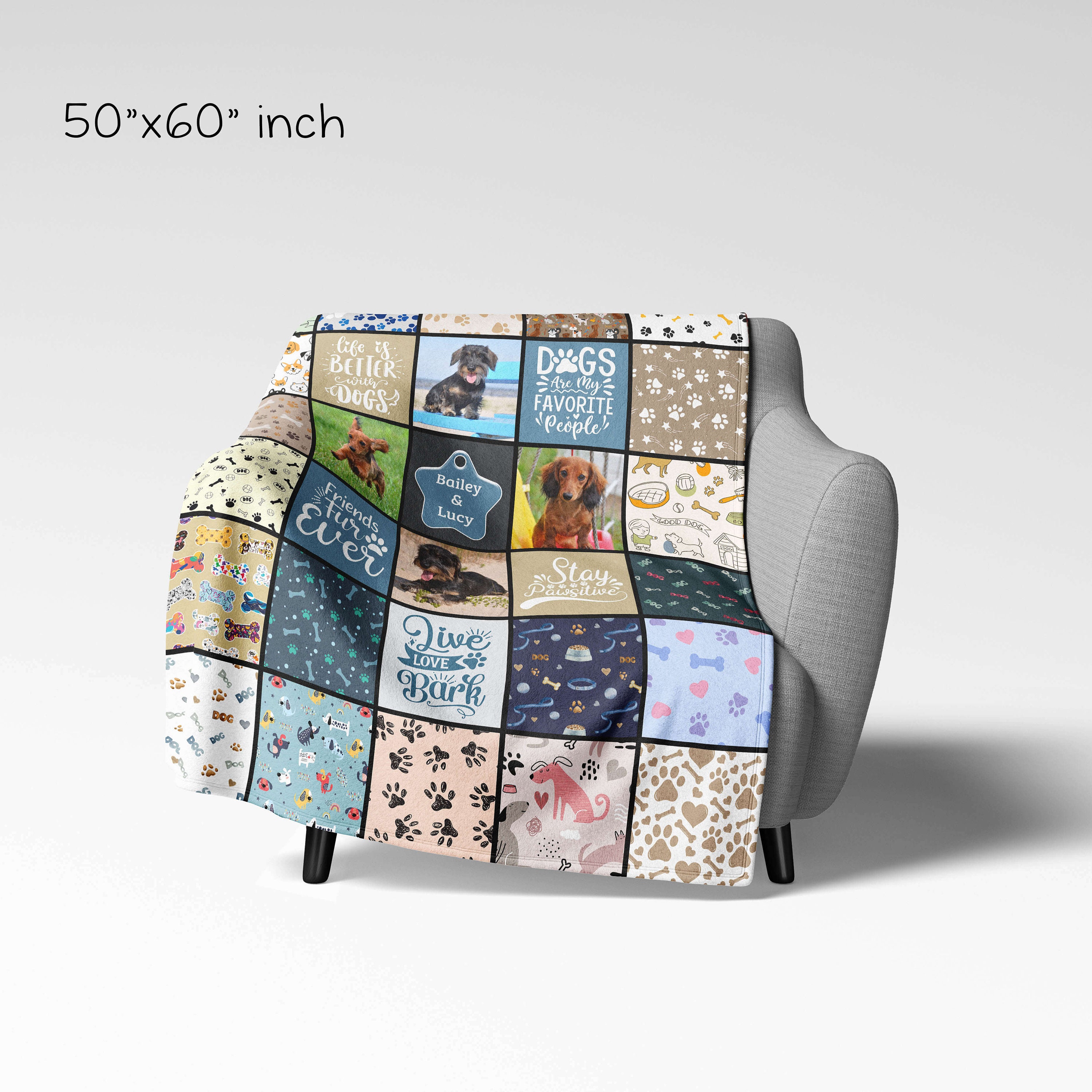 Custom Dog Photo Blanket, Personalized Dog Crate Blanket, New Dog Gift ...