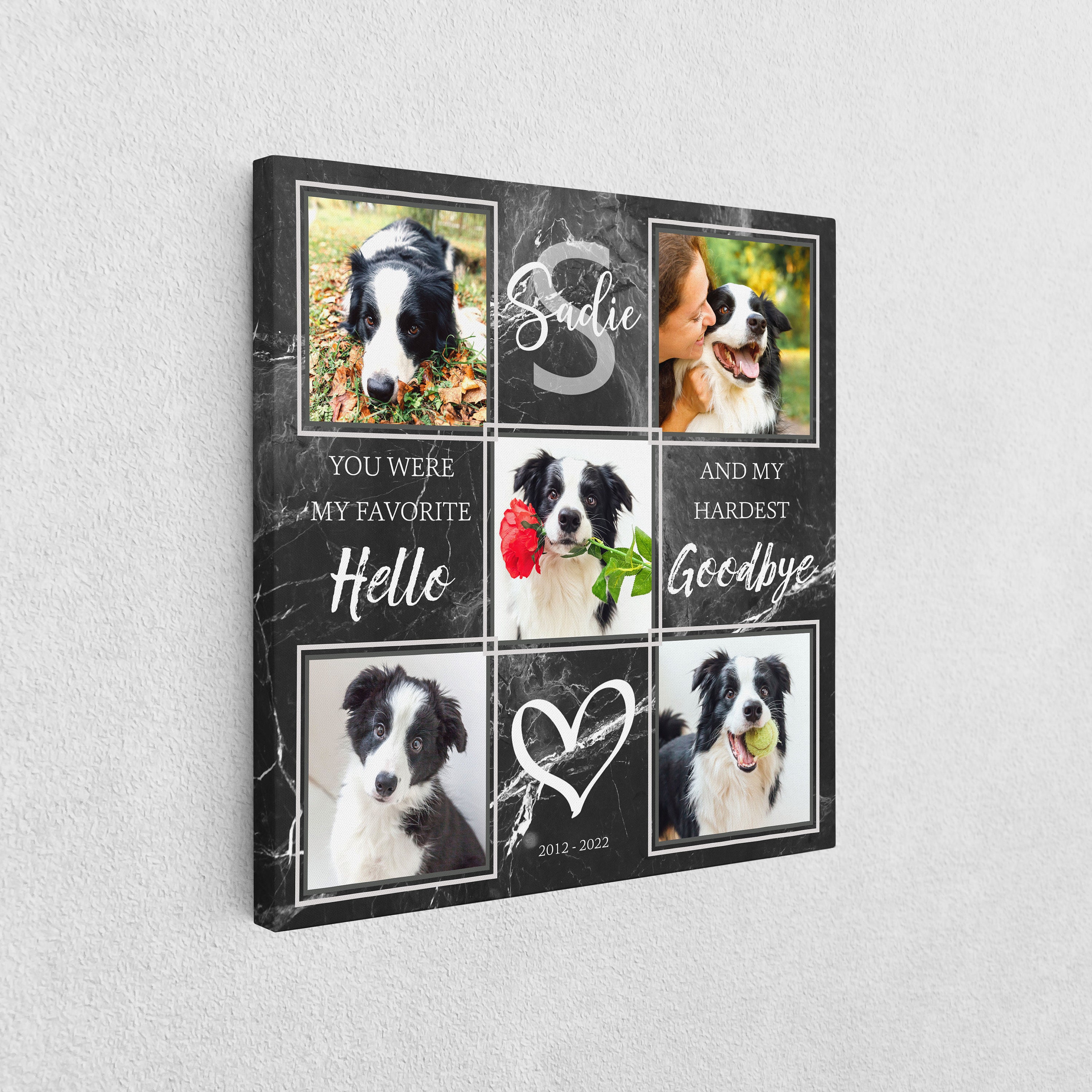 Dog Memorial Photo Collage Pet Loss Frame Portrait Dog Loss Etsy
