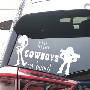 Disney Pixar inspired (multiple) babies on board car decal sticker- Woody & Buzz