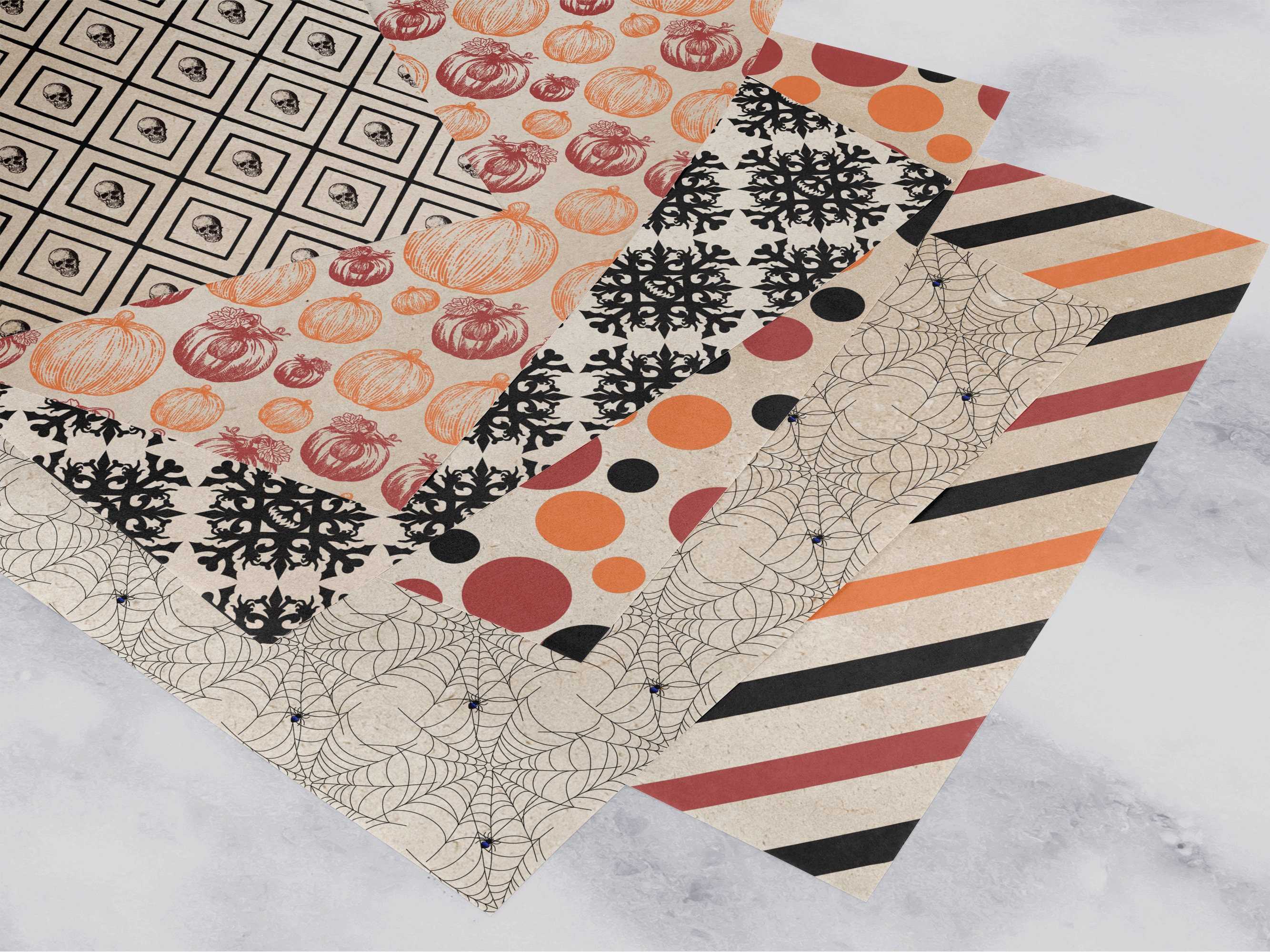 Vintage Halloween Digital Paper Pack: Retro Patterns (digital Download ...