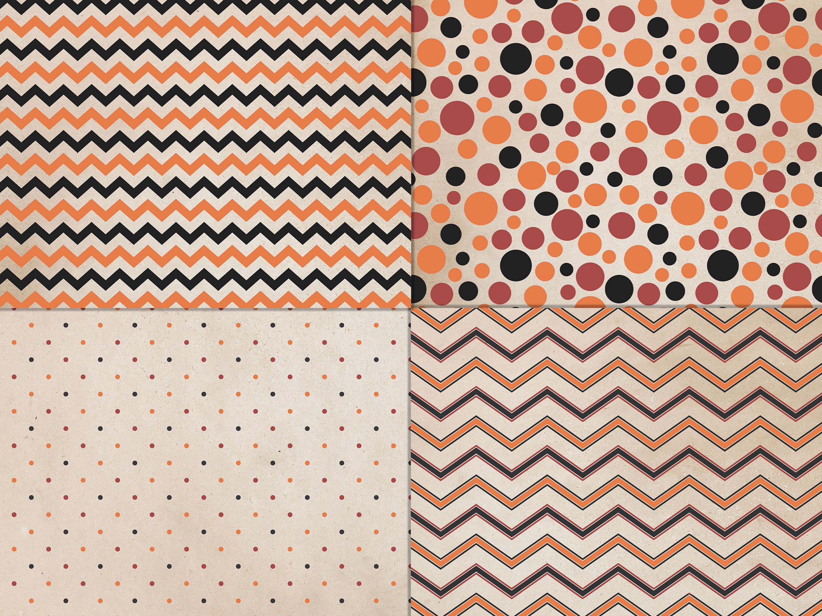 Vintage Halloween Digital Paper Pack: Retro Patterns (digital Download ...