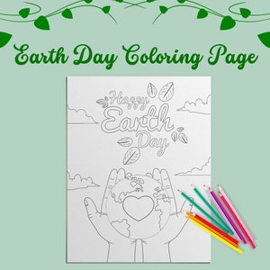 Printable Earth Day Coloring Page, Earth Day Activities, Earth Day Craft for Kids