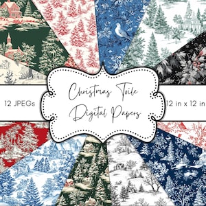 Weihnachtstoile Digital Paper Pack, Vintage Weihnachten, nahtlose Muster für Feiertage, kostenlose kommerzielle Nutzung
