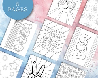 Groovy July 4th Coloring Pages