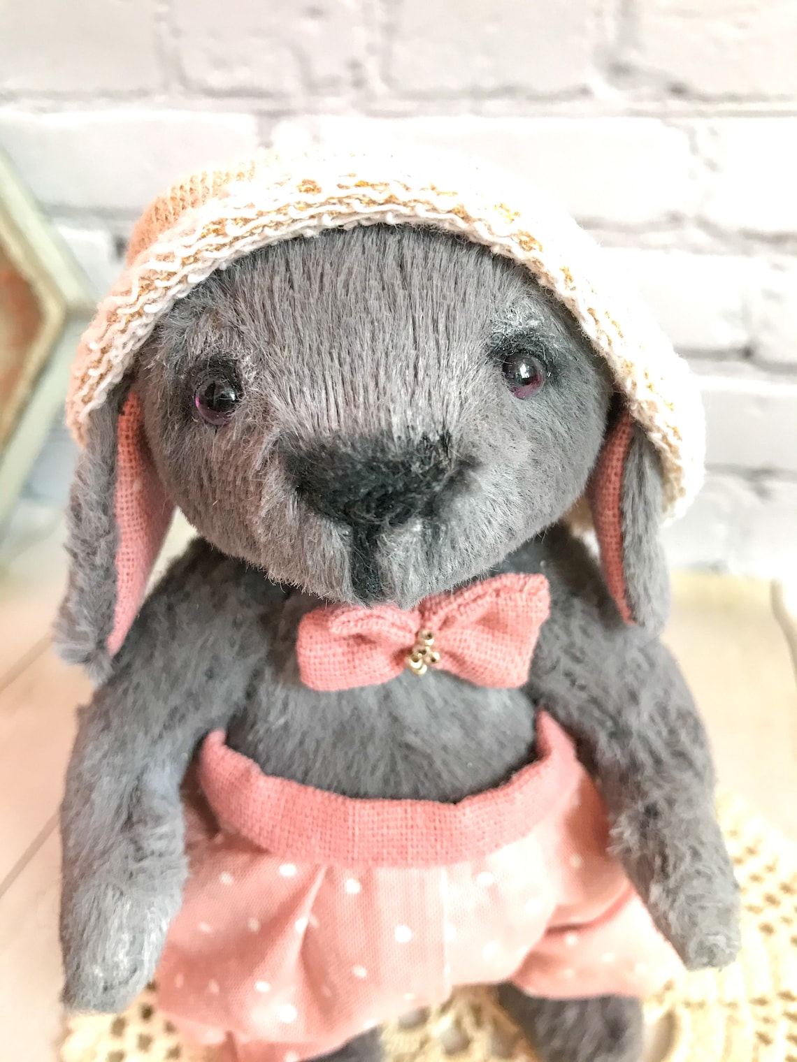 Artist Teddy Bunny Teddy Rabbit Plush Handmade Teddy Bunny by | Etsy
