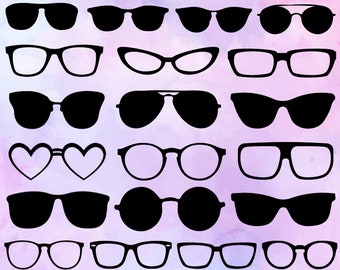 Glasses SVG - Glasses Silhouette - SVG Cut Files - Glasses Bundle SVG - Glasses Clipart- Glasses Cut File- Glasses Vector- Instant Download