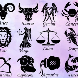 Horoscope SVG - Horoscope Silhouette - SVG Cut Files - Horoscope Bundle SVG - Horoscope Clipart - Horoscope Cut File - Téléchargement instantané
