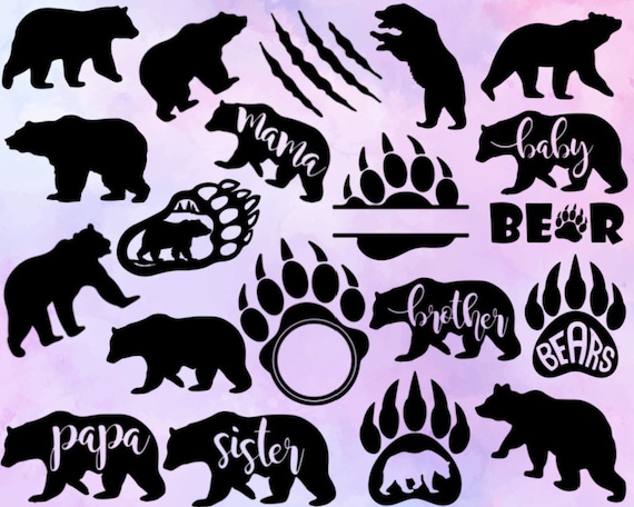Bear SVG - Animal Svg - Bear Silhouette - SVG Cut Files - Bear Bundle SVG - Bear Clipart - Bear Cut File - Mama Bear - Instant Download