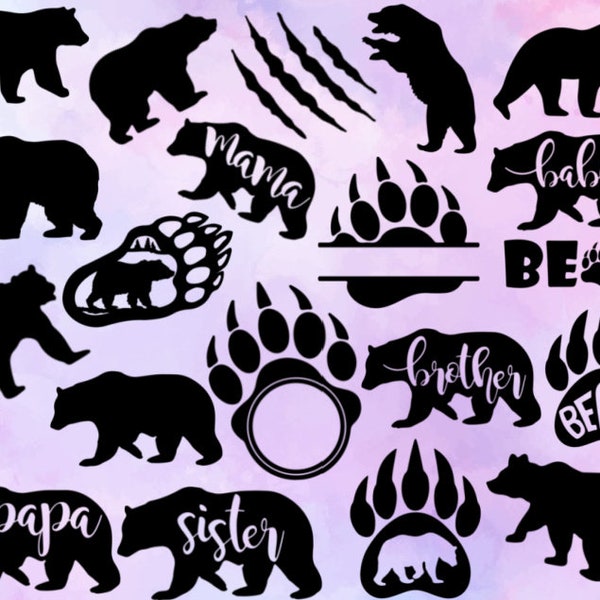 Bear SVG - Animal Svg - Bear Silhouette - SVG Cut Files - Bear Bundle SVG - Bear Clipart - Bear Cut File - Bear Vector - Instant Download