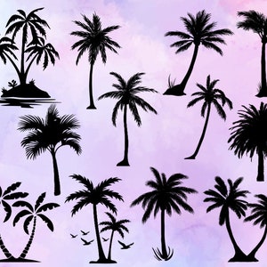 Palm Tree Svg - Palm Tree Silhouette - Palm Tree Cut Files - Palm Tree Svg Bundle - Palm Tree Clipart - Palm Tree Design Svg - Tropical Svg