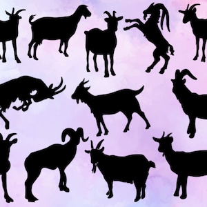Goat SVG - Animal SVG - Goat Silhouette - SVG Cut Files - Goat Bundle Svg - Goat Clipart - Goat Cut File - Goat Vector - Téléchargement instantané