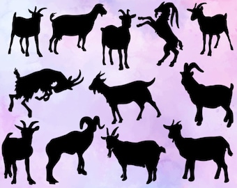 Goat SVG - Animal SVG - Goat Silhouette - SVG Cut Files - Goat Bundle Svg - Goat Clipart - Goat Cut File - Goat Vector - Descarga instantánea