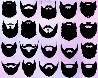 Beard SVG - Men Svg - Beard Silhouette - SVG Cut Files - Beard Bundle SVG - Beard Clipart- Beard Cut File - Beard Vector - Instant Download