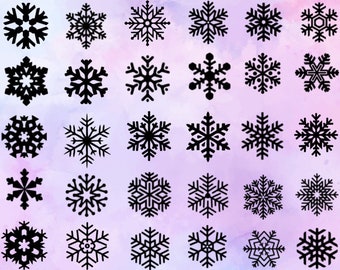 Snowflake SVG - Snowflake Silhouette - Snowflake Bundle SVG - Snowflake Clipart - Snowflake Cut File - Winter Cut File - Instant Download