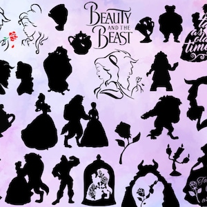 belle and the beast dancing silhouette clipart