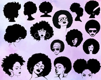 Afro Woman svg, afro girl svg, afro svg, black woman svg, african svg, african woman svg, for Cricut Silhouette, INSTANT DOWNLOAD