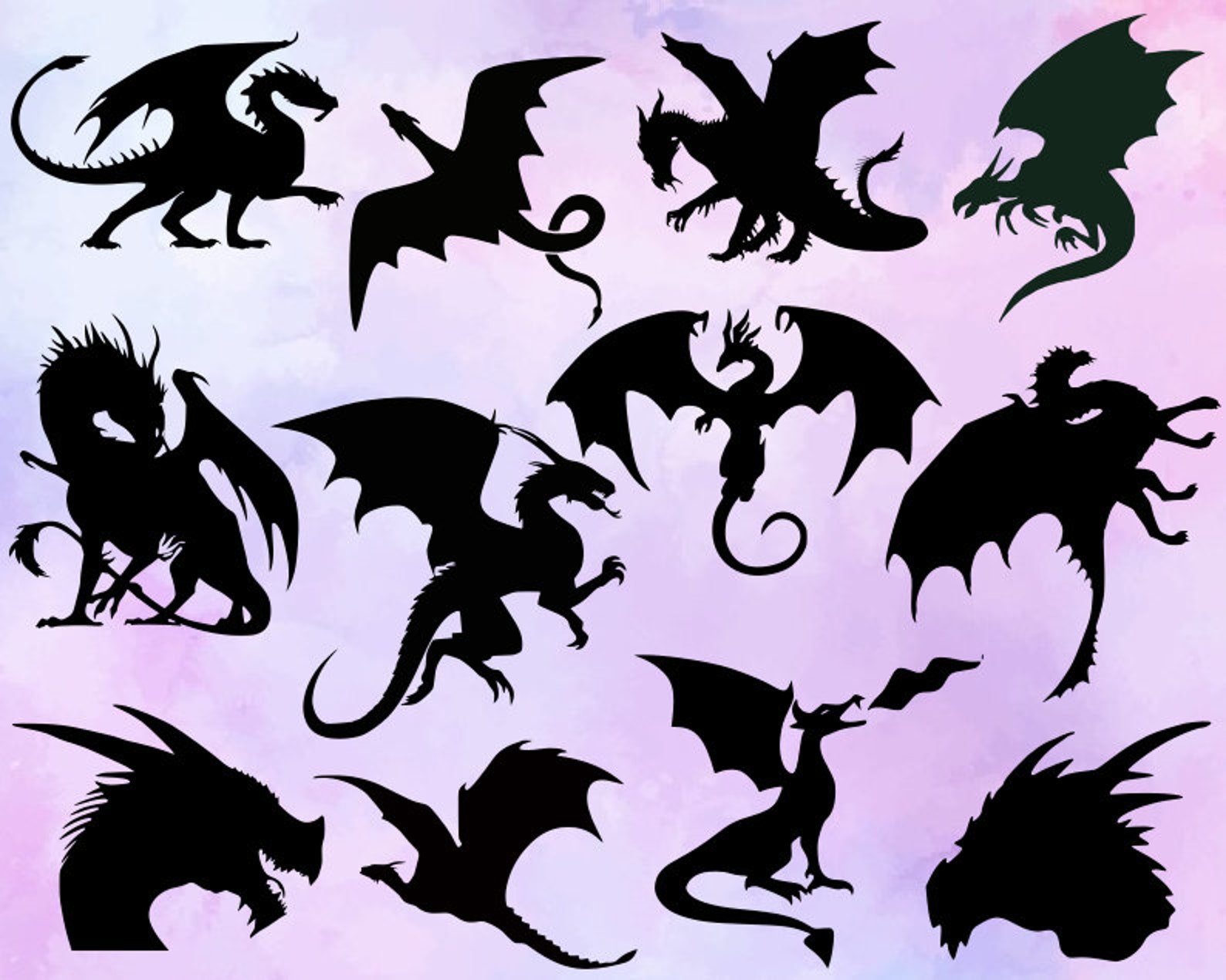 Dragon SVG - Dragon Silhouette - SVG Cut Files - Dragon Bundle SVG ...